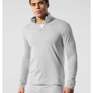 ALO Conquer 1/4 Zip Reform Long Sleeve Heather Gray XXL